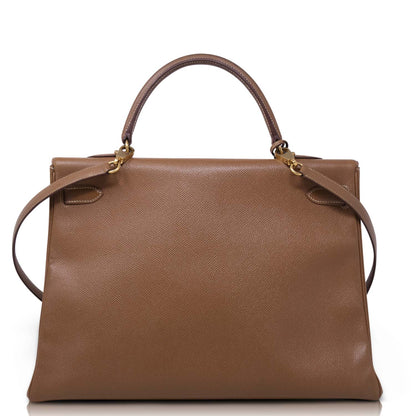 Hermès Kelly 32 Sellier Noisette 