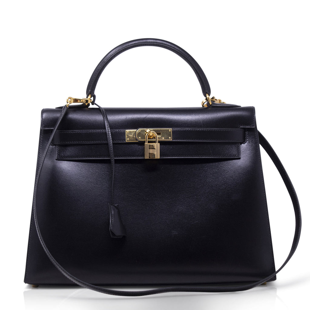 Hermès Kelly 32 Box Calf Nera