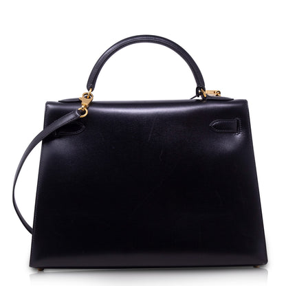 Hermès Kelly 32 Box Calf Nera