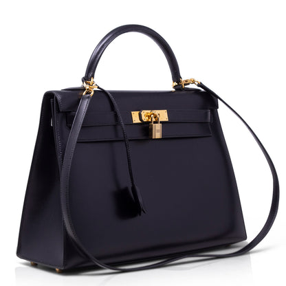Hermès Kelly 32 Box Calf Nera