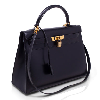 Hermès Kelly 32 Box Calf Nera