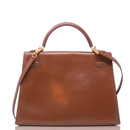 Hermès Kelly 32 Sellier Box Noisette