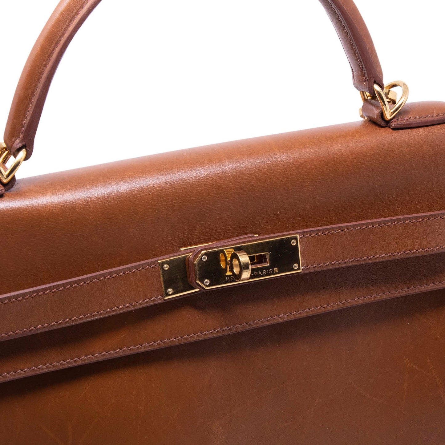 Hermès Kelly 32 Sellier Box Noisette