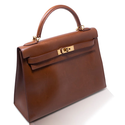 Hermès Kelly 32 Sellier Box Noisette