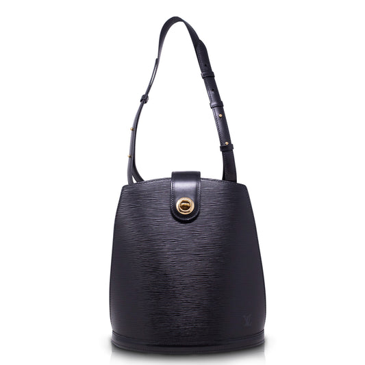 Louis Vuitton Cluny Epi Bucket Bag Black 