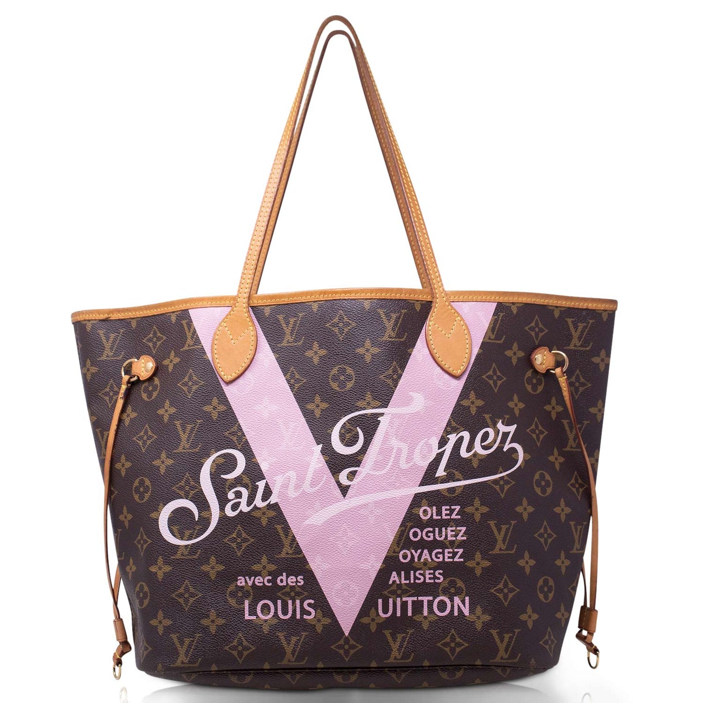 Louis Vuitton Neverfull MM Monogram Saint Tropez V Rosa Ballerina Limited Edition