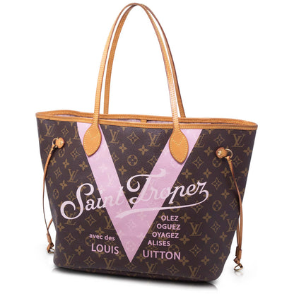 Louis Vuitton Neverfull MM Monogram Saint Tropez V Rosa Ballerina Limited Edition