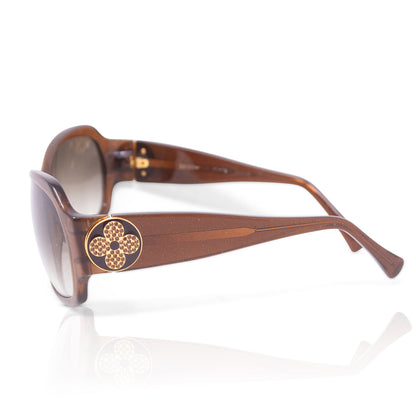 Louis Vuitton Occhiali da sole Ursula Strass acetato marrone maculato