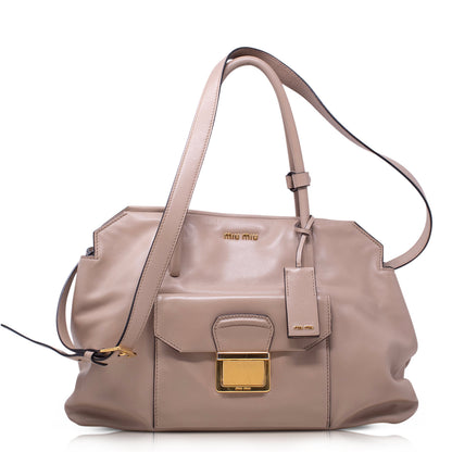 Miu Miu Shopper Soft Tote Beige