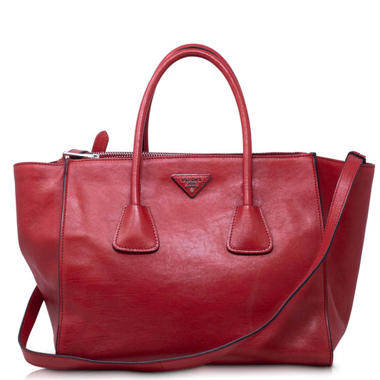 Prada Twin Pocket Pelle Rossa