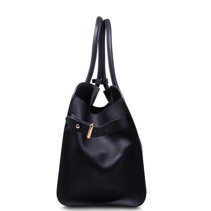 Prada Borsa shopping large pelle con fibbie Nera