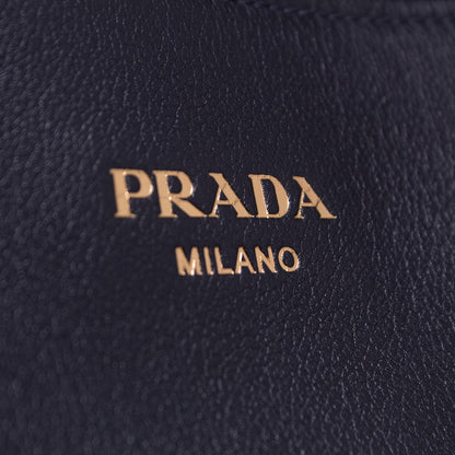 Prada Borsa shopping large pelle con fibbie Nera