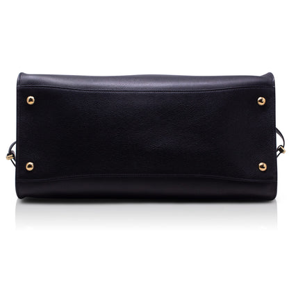Prada Borsa shopping large pelle con fibbie Nera