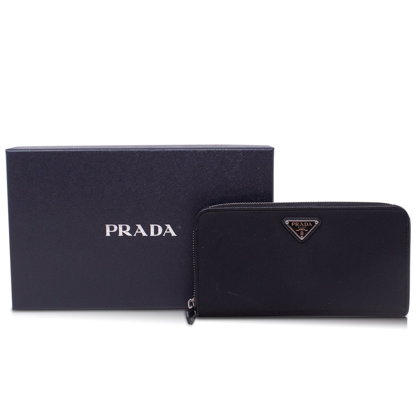 Prada Large Black Nylon Lampo Wallet 