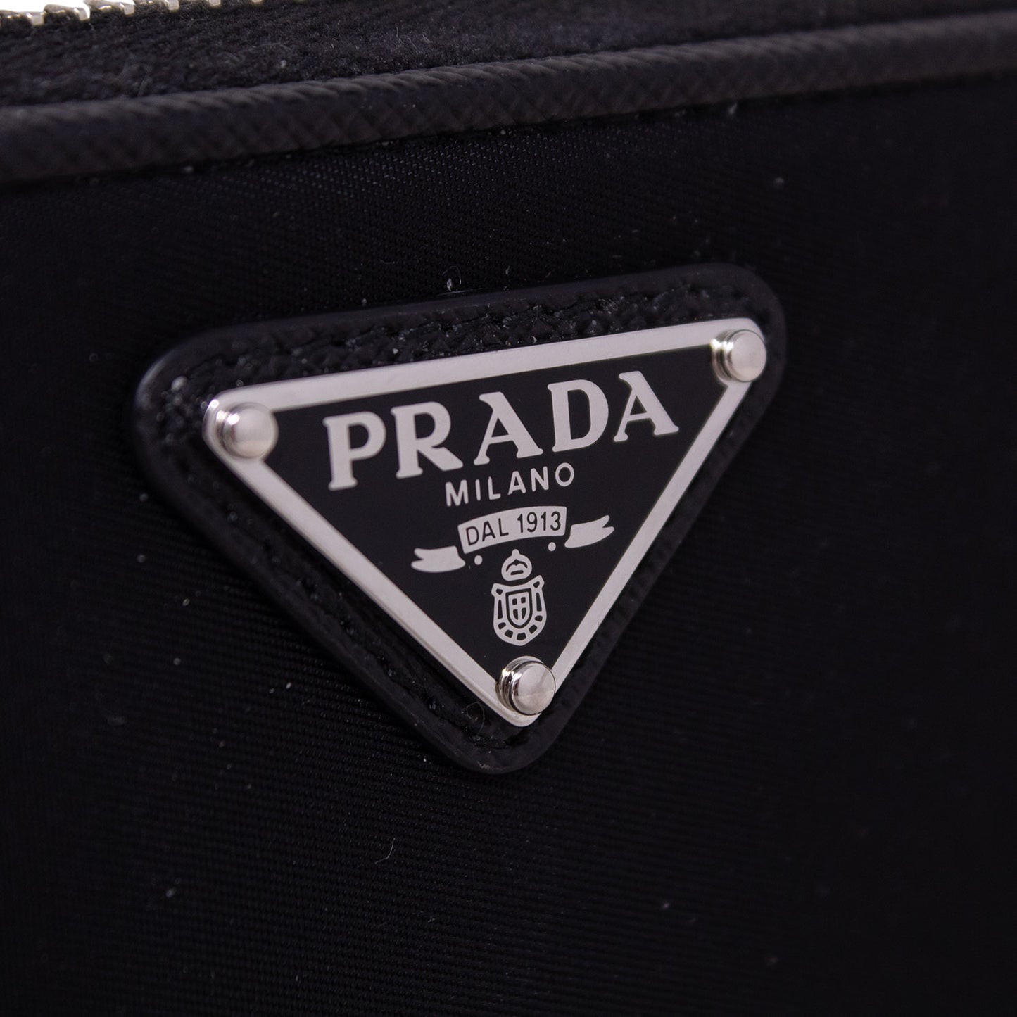 Prada Large Black Nylon Lampo Wallet 