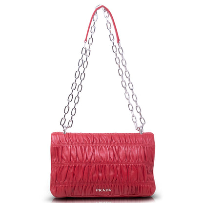 Prada Wallet on Chain Nappa Goffrata Rossa