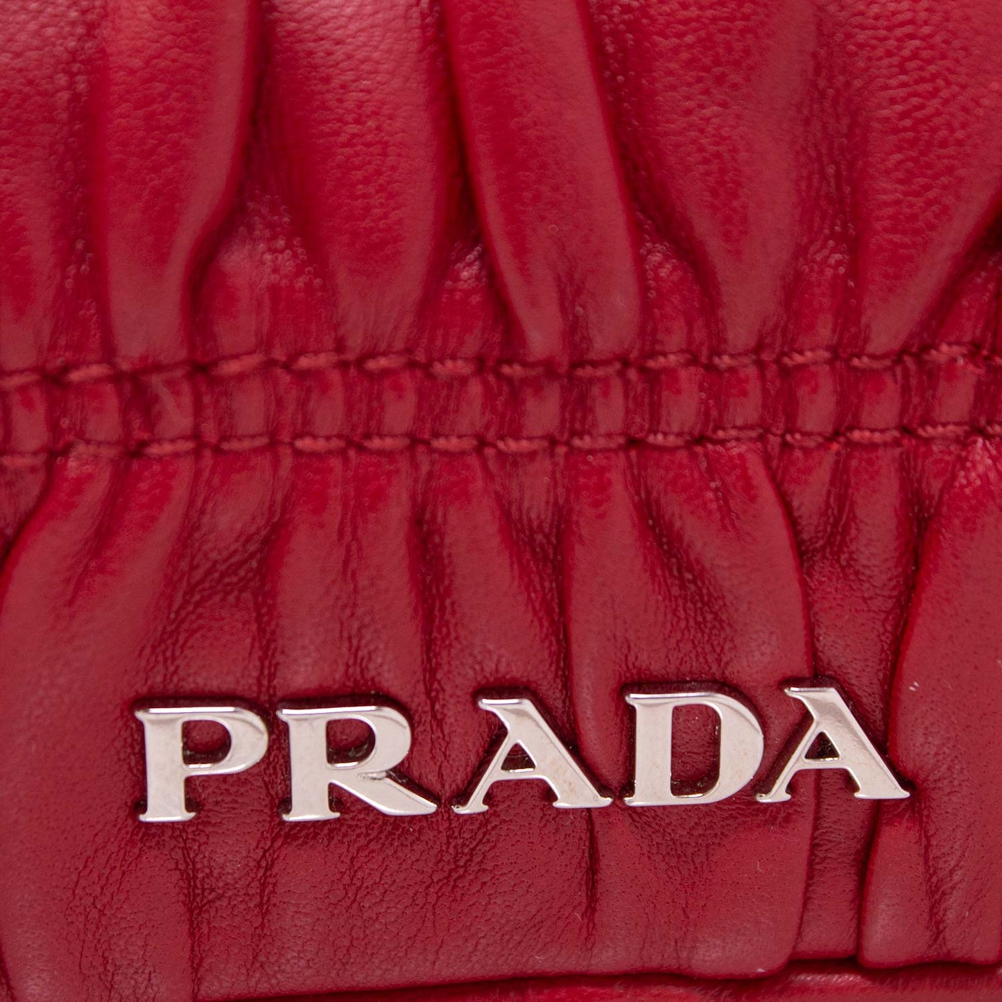 Prada Wallet on Chain Nappa Goffrata Rossa