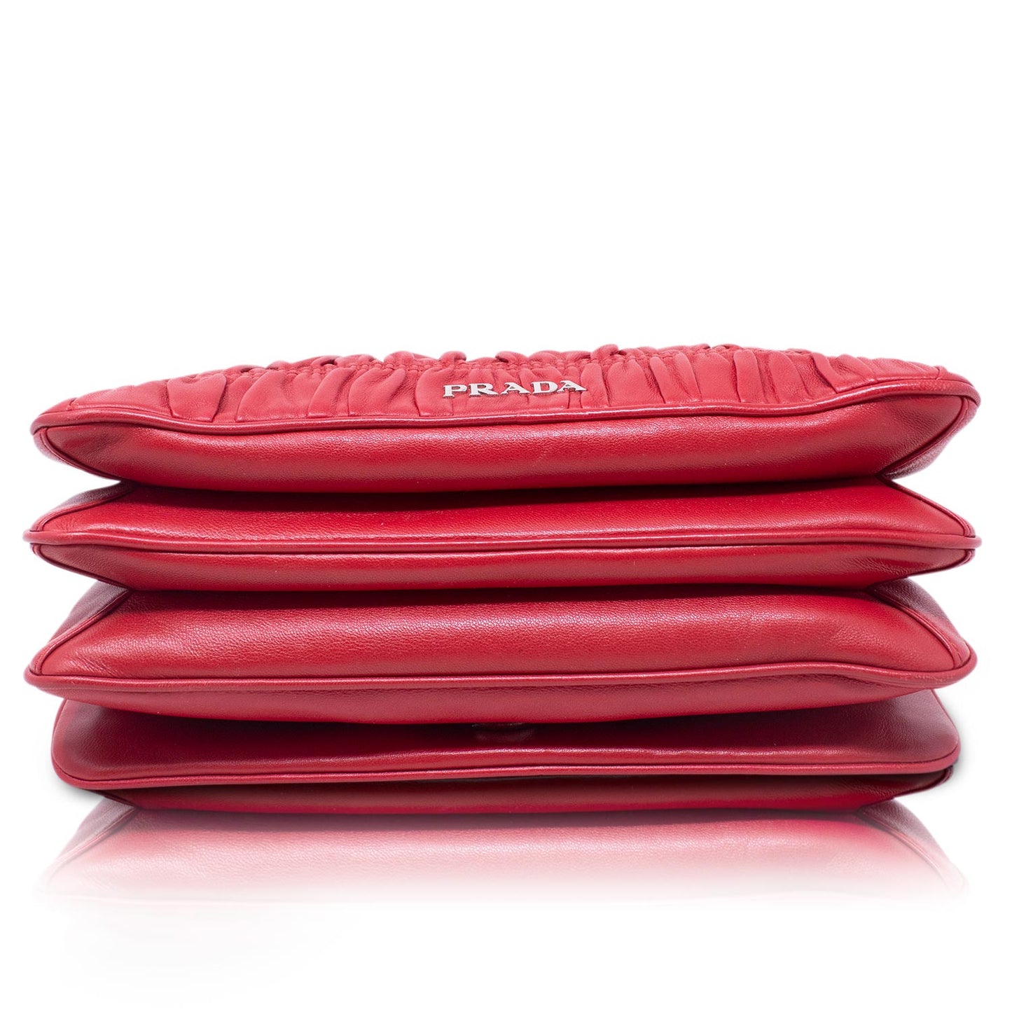 Prada Wallet on Chain Nappa Goffrata Rossa