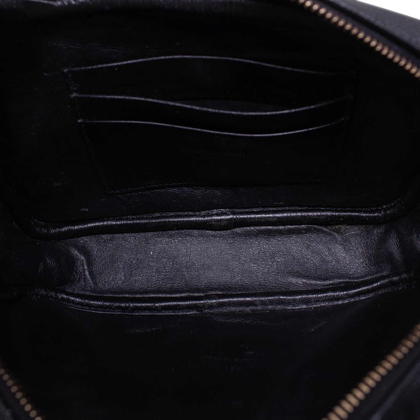 Saint Laurent Mini Lou Pelle Martellata Nera