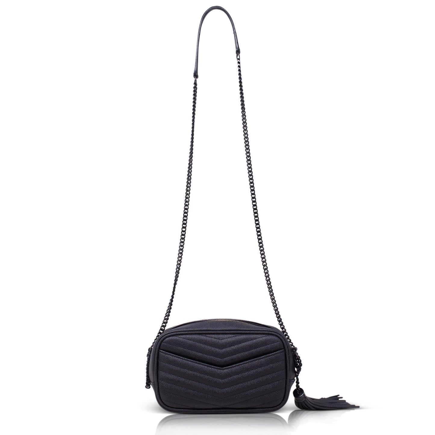 Saint Laurent Mini Lou Pelle Martellata Nera