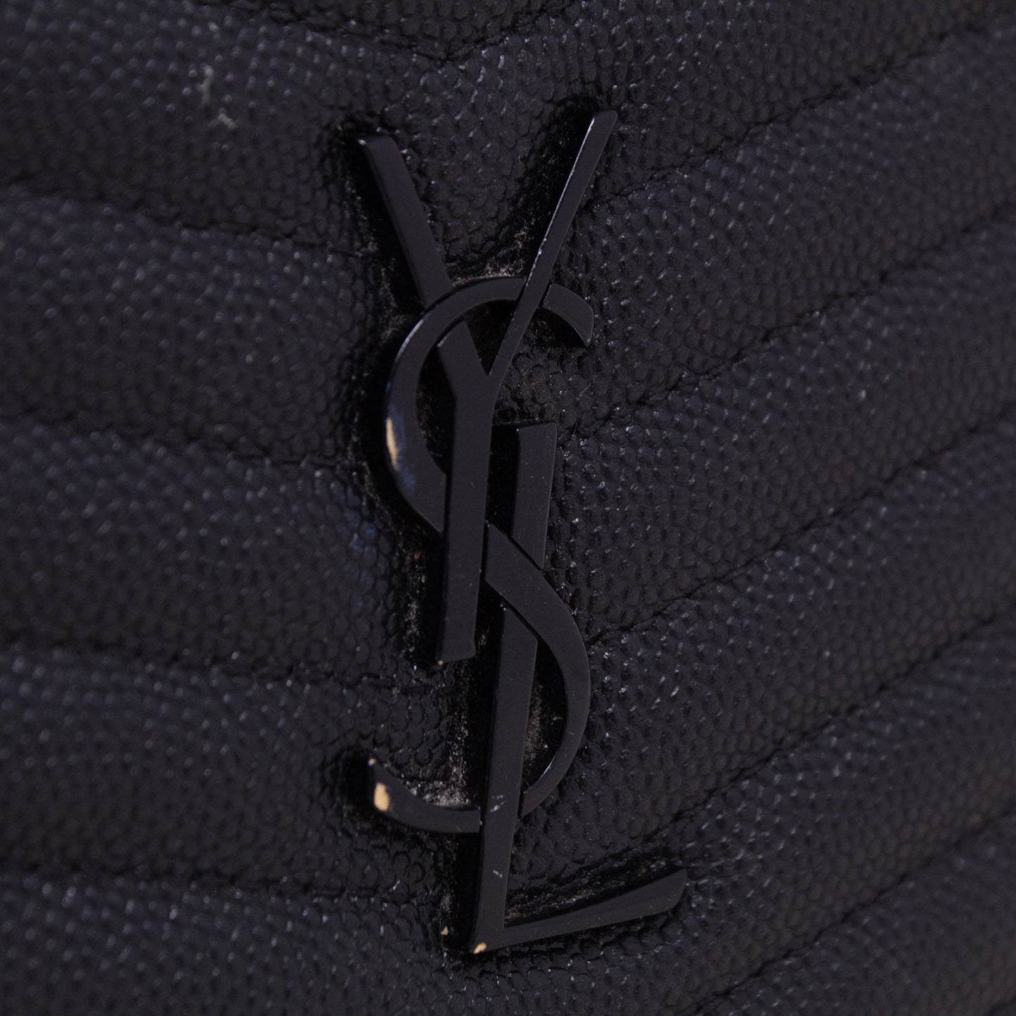 Saint Laurent Mini Lou Pelle Martellata Nera