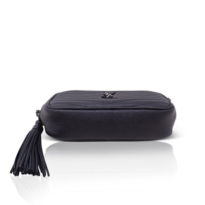 Saint Laurent Mini Lou Pelle Martellata Nera