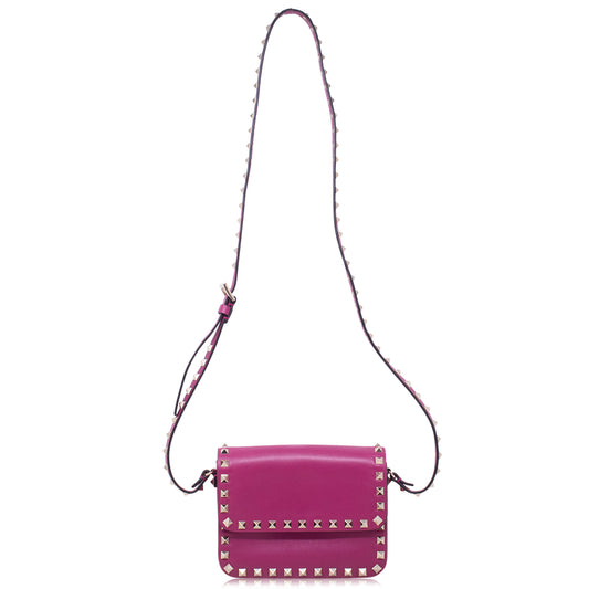 Valentino Rockstud Flap Crossbody Fuxia