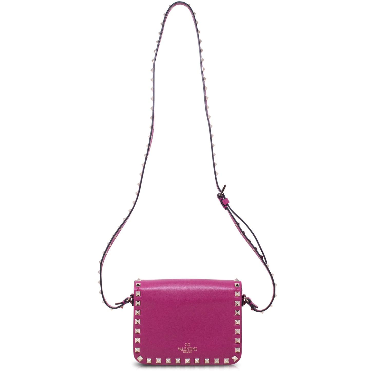 Valentino Rockstud Flap Crossbody Fuxia