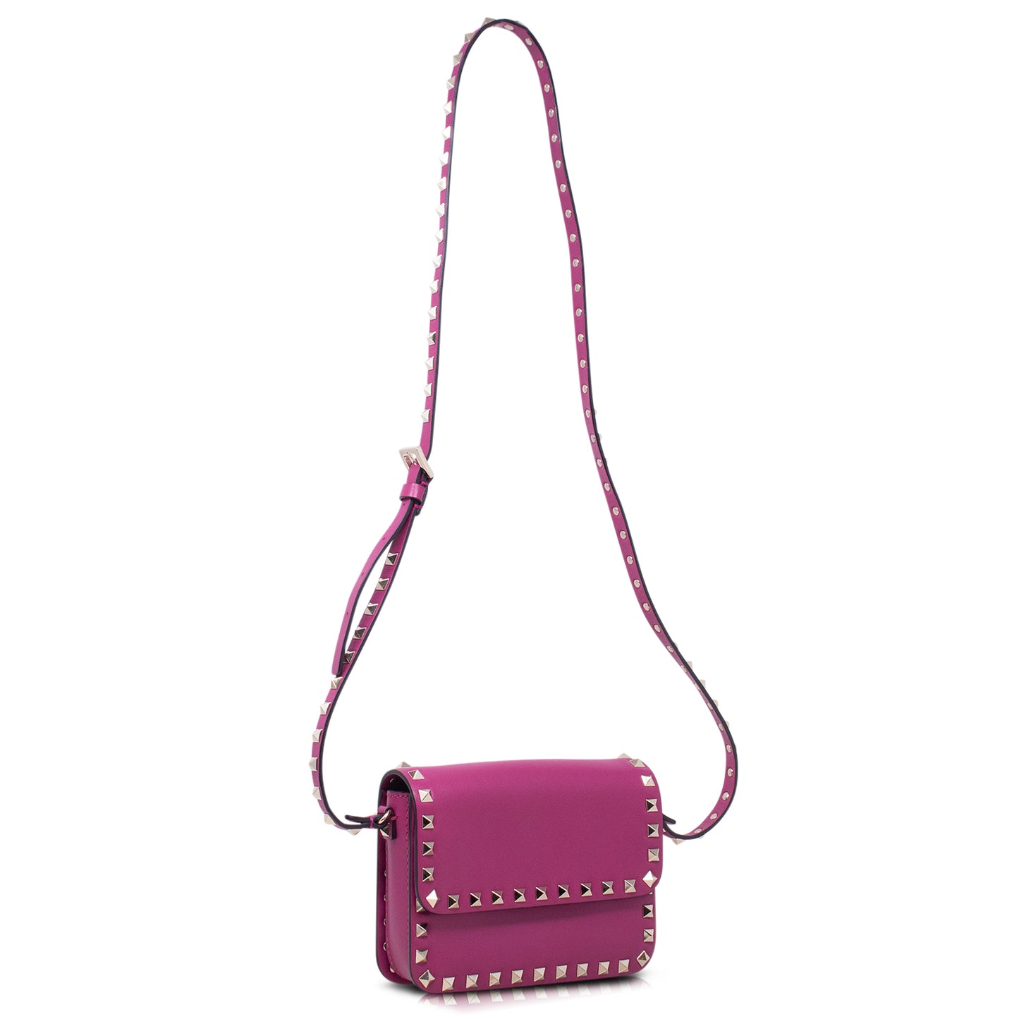 Valentino Rockstud Flap Crossbody Fuxia
