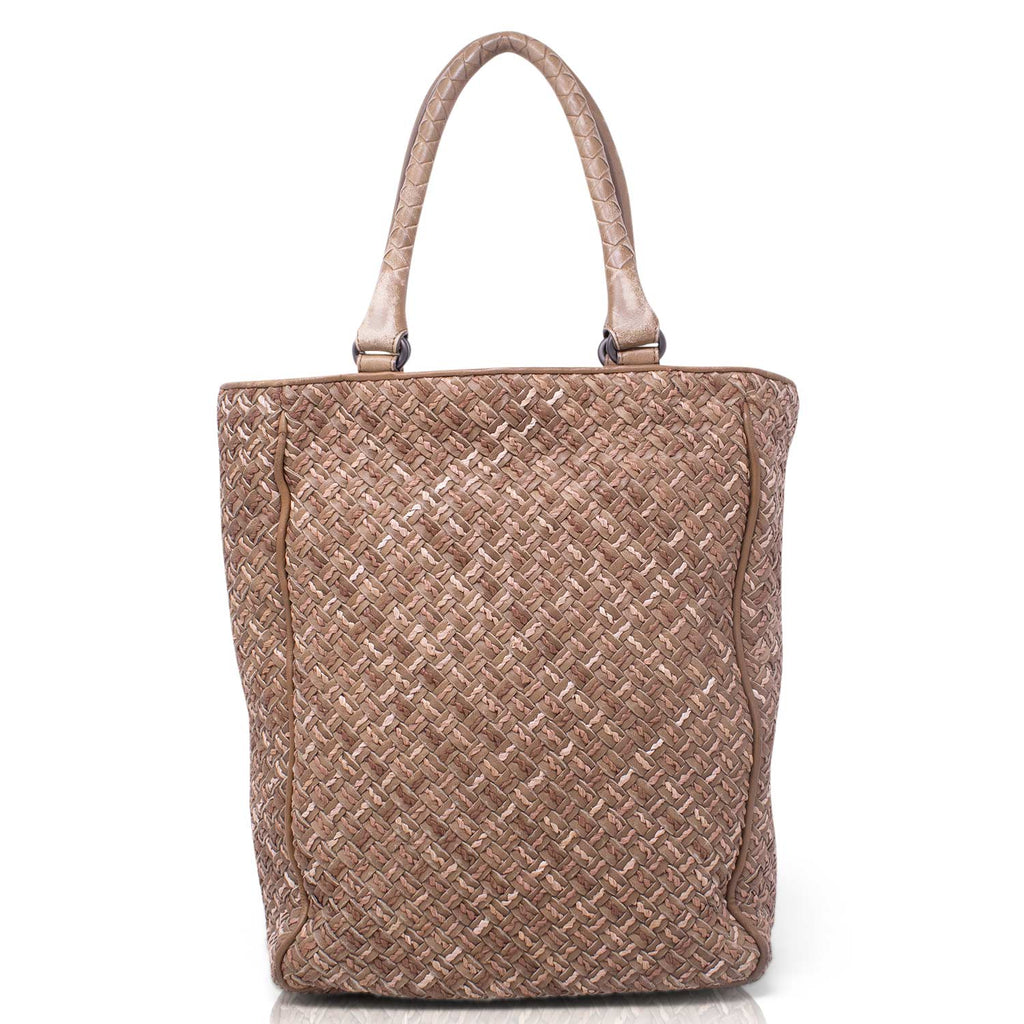 Bottega Veneta Shopper Intrecciato Tessuto e Pelle