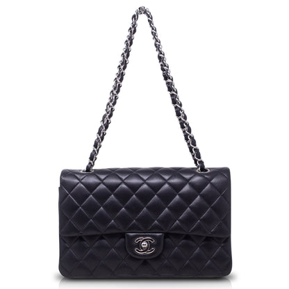Chanel Classica Media Nera Hw Silver