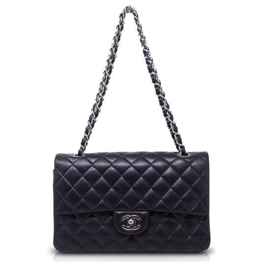 Chanel Classica Media Nera Hw Silver