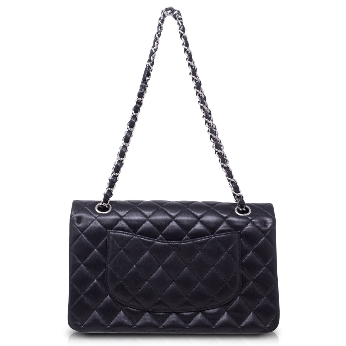 Chanel Classica Media Nera Hw Silver
