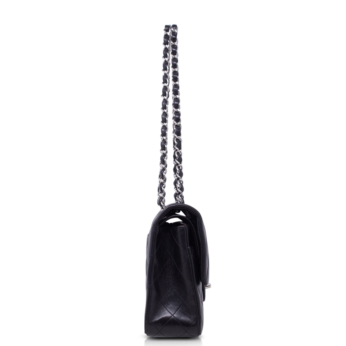 Chanel Classica Media Nera Hw Silver