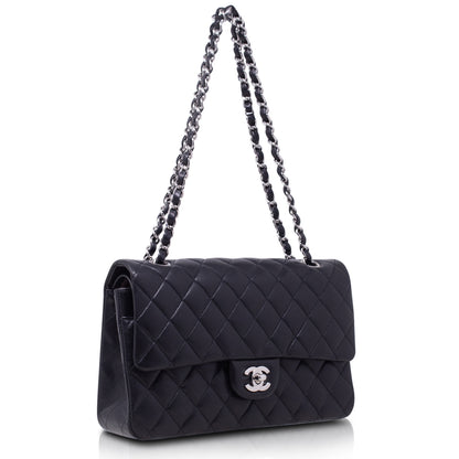Chanel Classica Media Nera Hw Silver