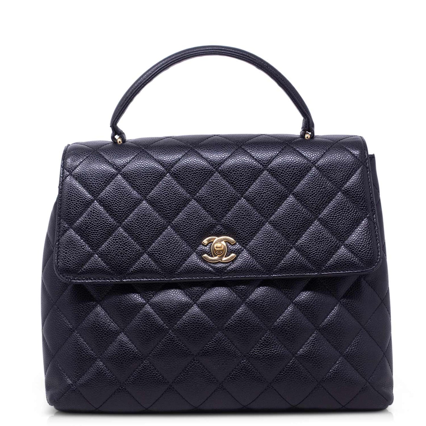 Chanel Kelly Caviar Nera Hw Gold