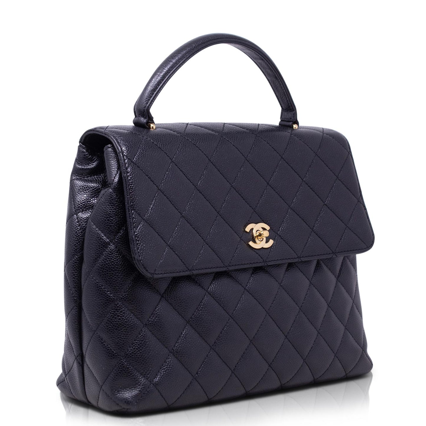 Chanel Kelly Caviar Nera Hw Gold