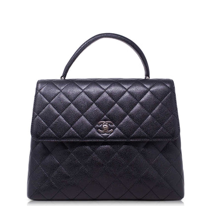 Chanel Kelly Caviar Nera Hw Silver