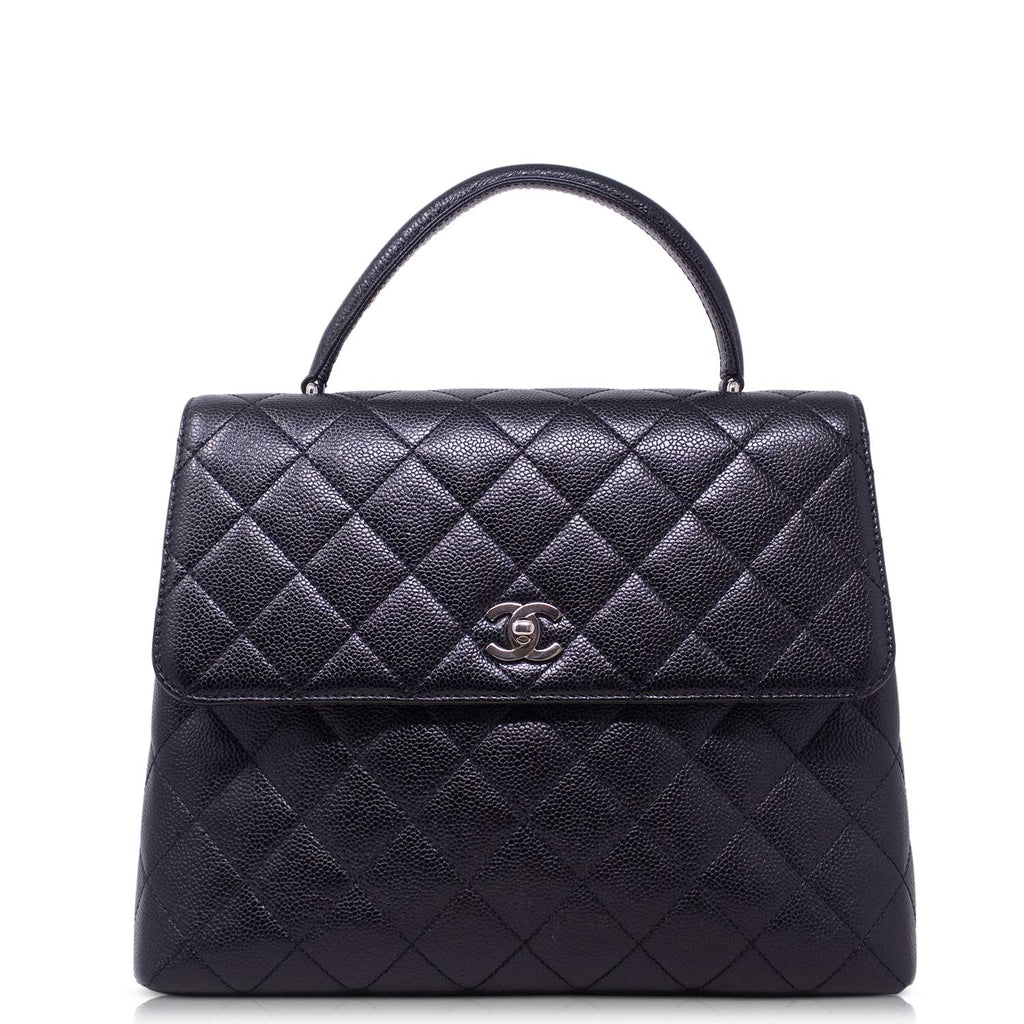 Chanel Kelly Caviar Nera Hw Silver