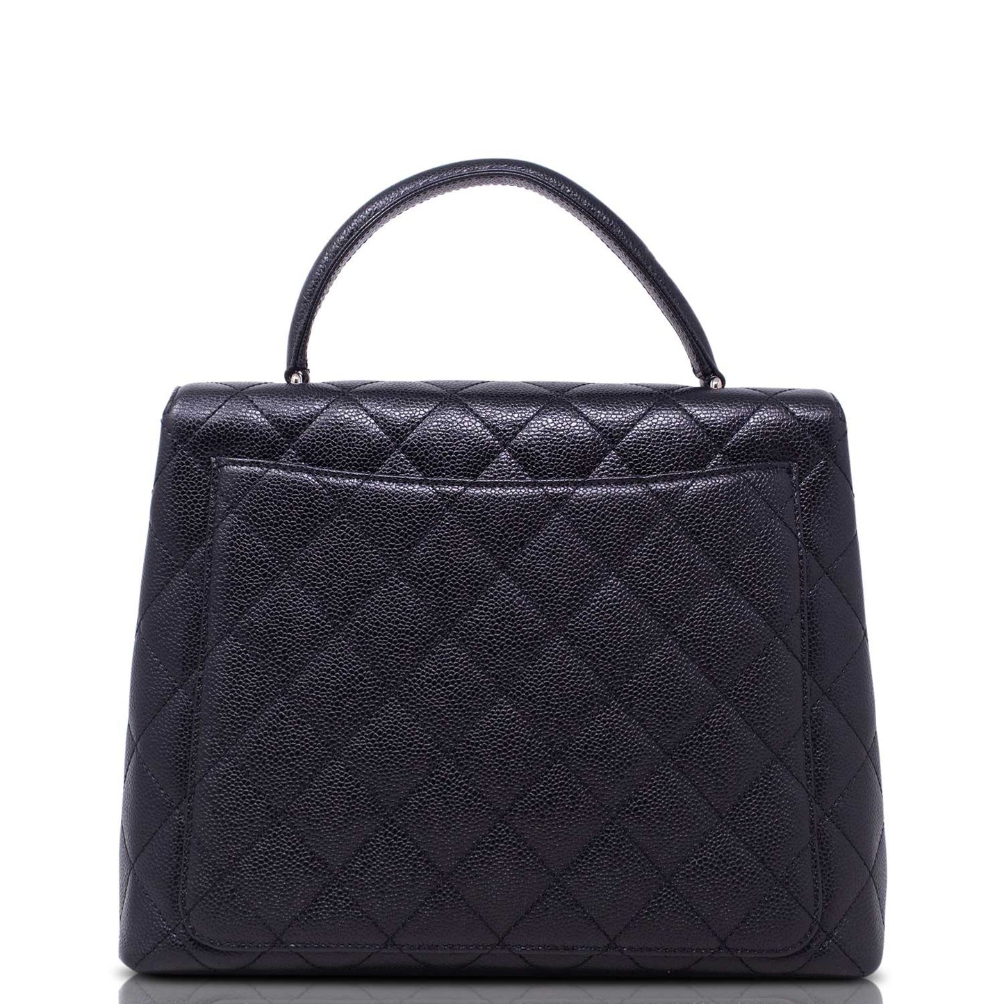 Chanel Kelly Caviar Nera Hw Silver