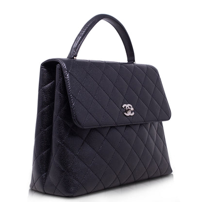 Chanel Kelly Caviar Nera Hw Silver