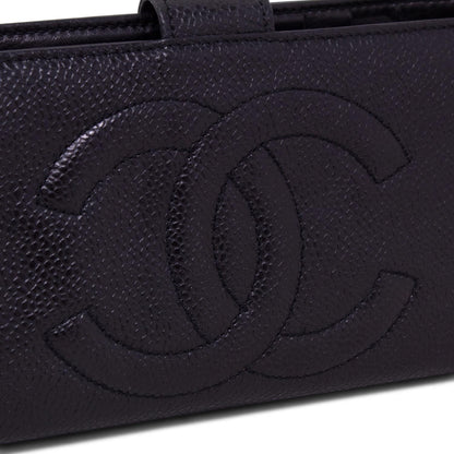 Chanel Portafoglio Timeless Caviar Nero Vintage