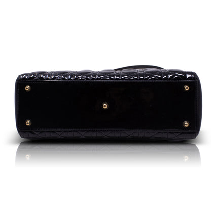 Dior Lady Grande Nera Vernice Hw Gold