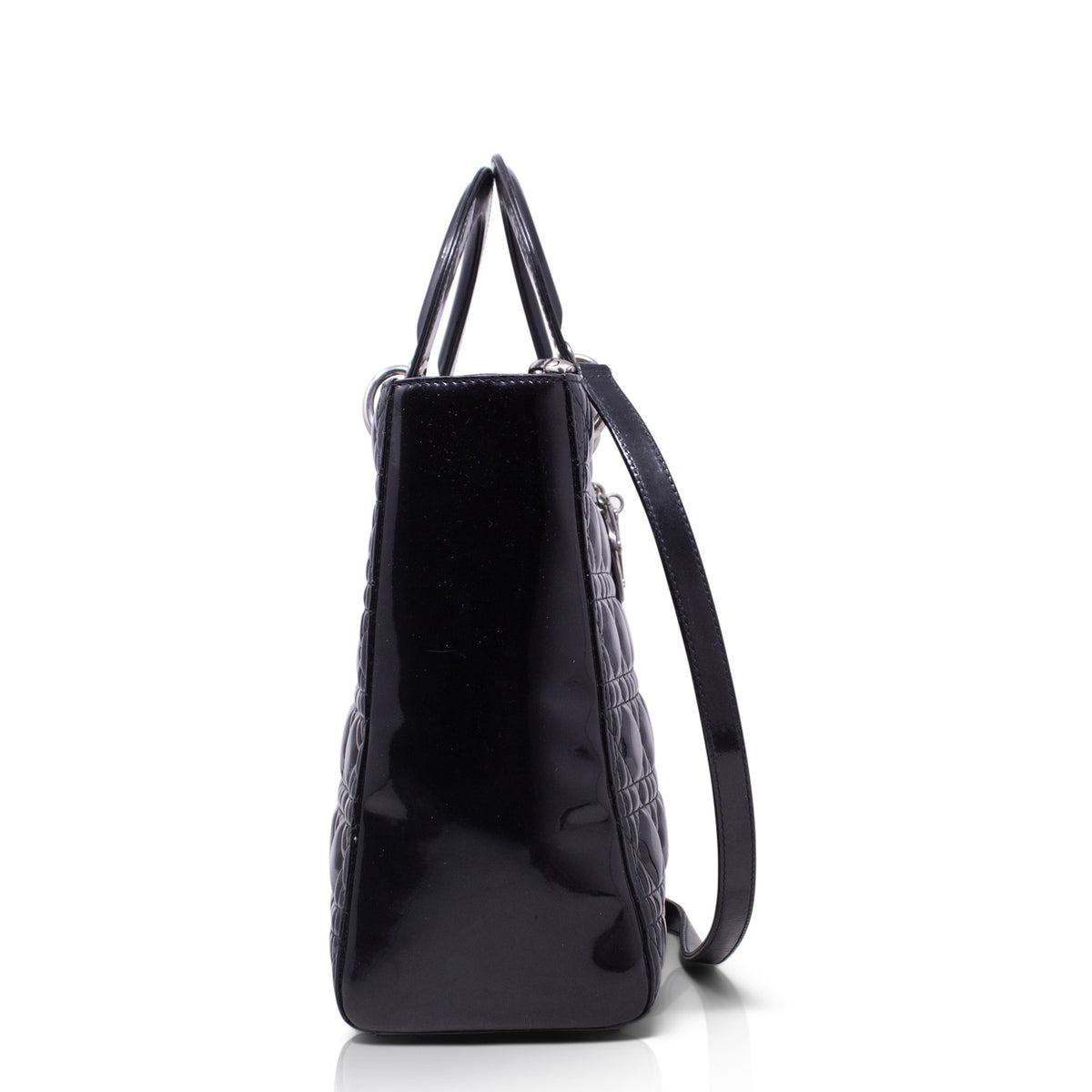 Dior Lady Grande Nera Vernice Hw Silver