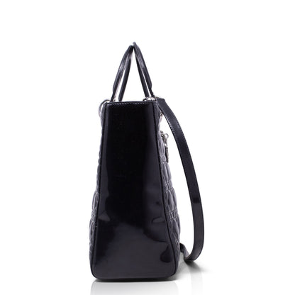 Dior Lady Grande Nera Vernice Hw Silver