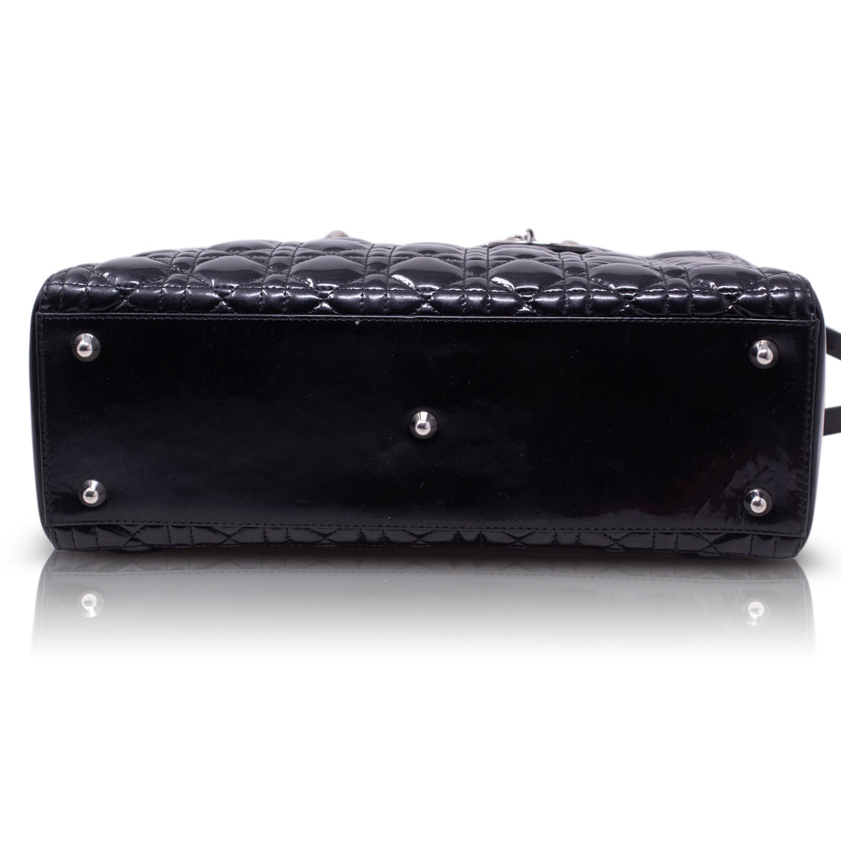 Dior Lady Grande Nera Vernice Hw Silver