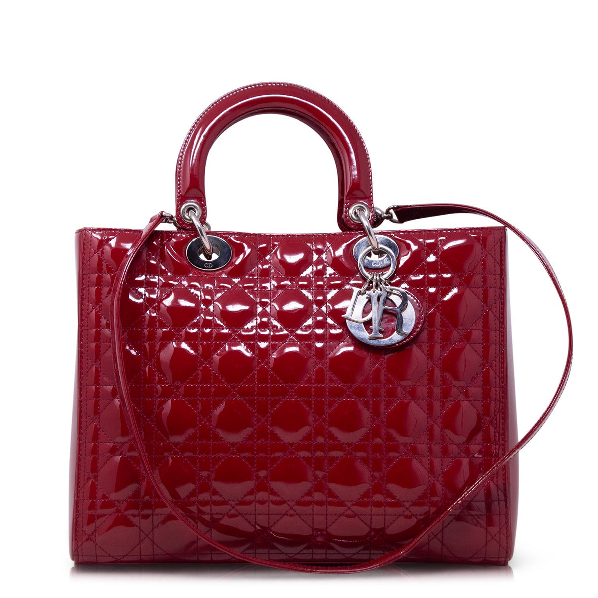 Dior Lady Grande Rossa Vernice Hw Silver
