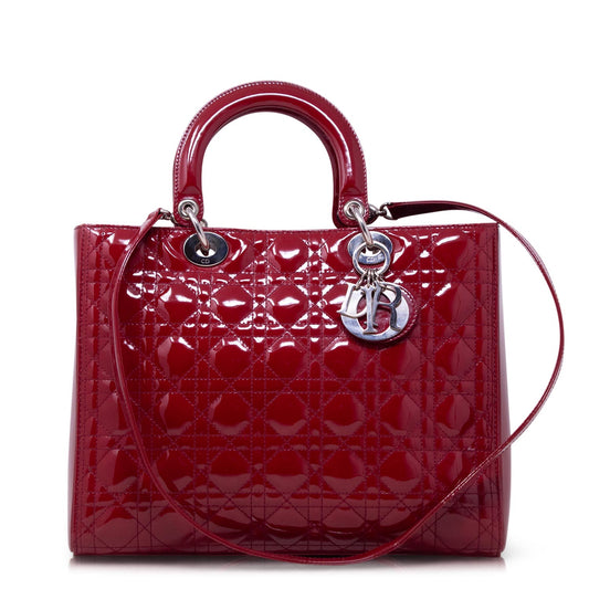 Dior Lady Grande Rossa Vernice Hw Silver