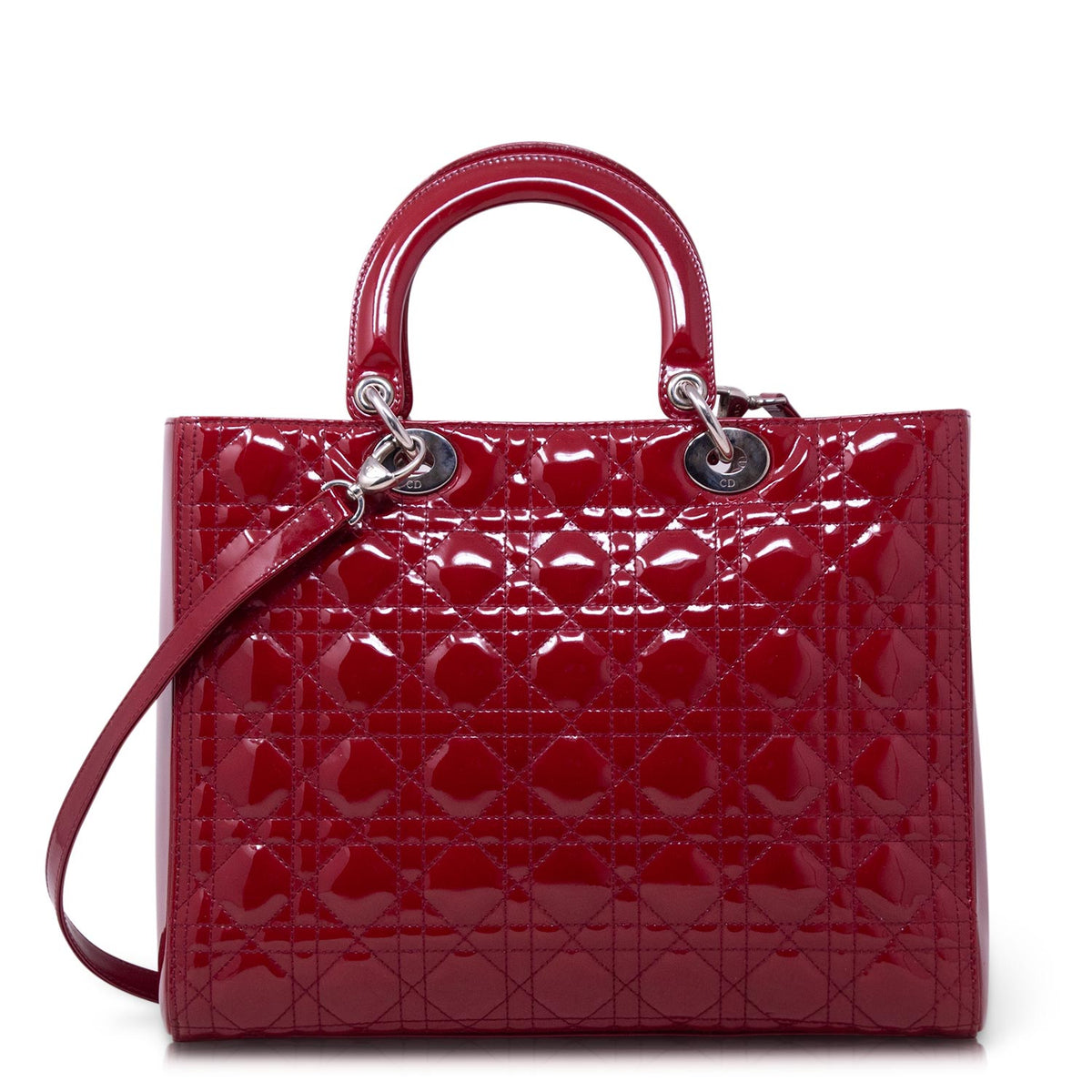 Dior Lady Grande Rossa Vernice Hw Silver
