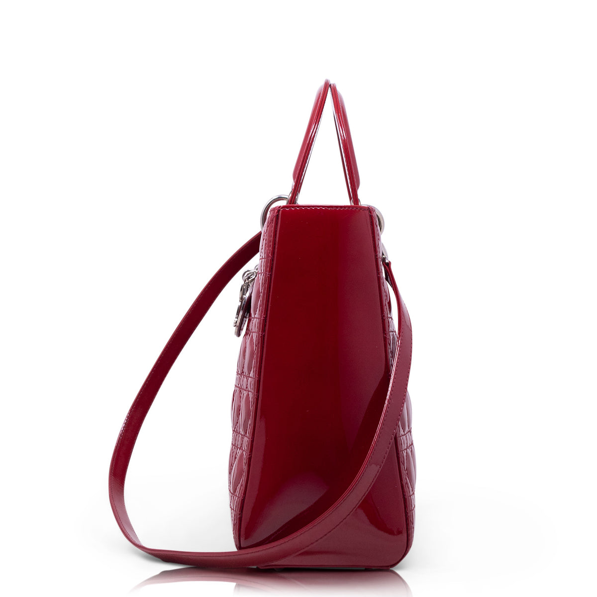Dior Lady Grande Rossa Vernice Hw Silver